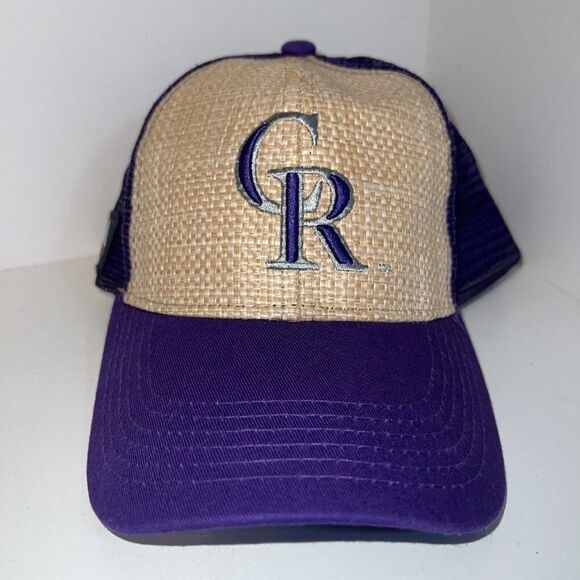 Colorado Rockies Mesh And Wicker Look Baseball Hat KOA News Radio 850 AM OSFA - Picture 1 of 7